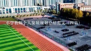 小学教师个人发展规划总结范文（四篇）