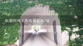 医德医风工作收获总结5篇