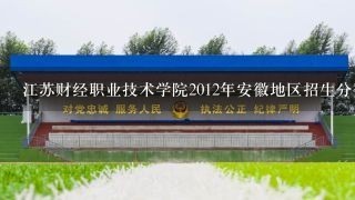 江苏财经职业技术学院2012年安徽地区招生分数线