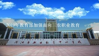 2019年教育部加强面向三农职业教育