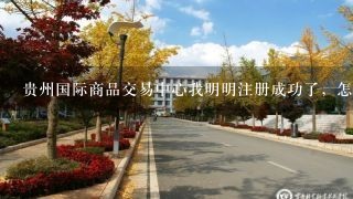 贵州国际商品交易中心我明明注册成功了，怎么没办法登录呢？谁能帮我