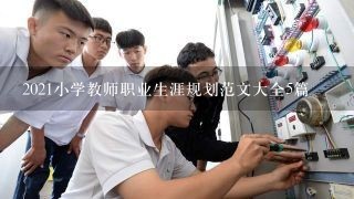 2021小学教师职业生涯规划范文大全5篇