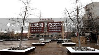 求大学生职业规划书范文2000字左右