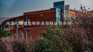 河北二级建造师职业资格证书查询