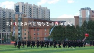 教师职业资格证编号怎样查询系统