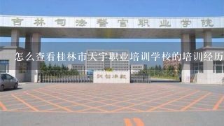 怎么查看桂林市天宇职业培训学校的培训经历