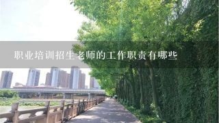 职业培训招生老师的工作职责有哪些