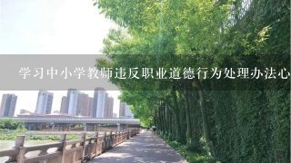 学习中小学教师违反职业道德行为处理办法心得体会