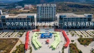 中小学校长如何为学校建设一支强有力的教师队伍？