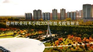 德州职业技术学院2020年报考政策解读