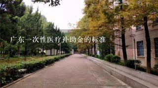 广东一次性医疗补助金的标准