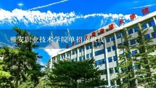 雅安职业技术学院单招录取线