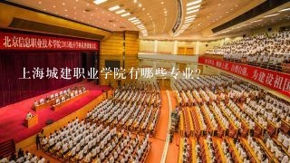 上海城建职业学院有哪些专业？