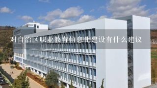 对自治区职业教育信息化建设有什么建议