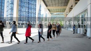 在校大学生可以考哪些国家级职业资格证书呀？