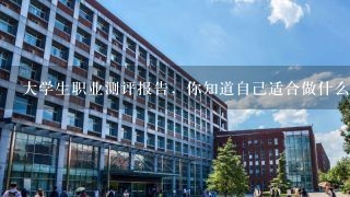 大学生职业测评报告，你知道自己适合做什么工作吗？