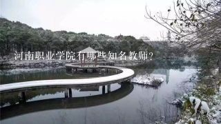 河南职业学院有哪些知名教师?